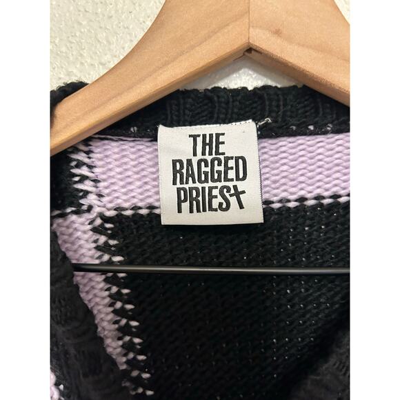 Ragged Priest Buddy Hearts Knitted Crochet Jumper Sz Medium Grunge - Picture 9 of 11